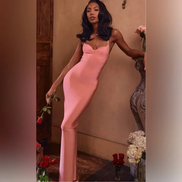 NWT House of CB FIFI Fairy Pink Bandage Maxi Dress - Picture 6 of 14